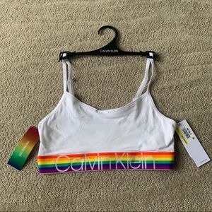 NWT Calvin Klein White Pride Unlined Bralette